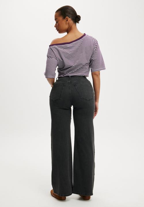 Cotton On - Curvy stretch wide jean - leo black