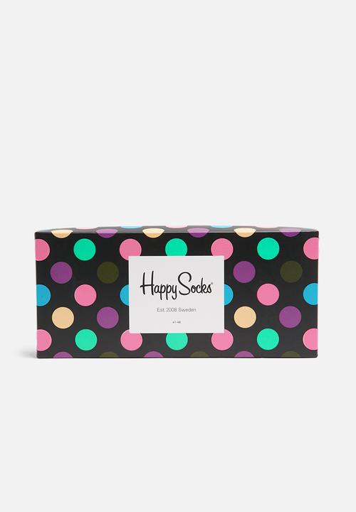 Happy Socks - Dot Gift Box - Purple - Blue - Moss Green