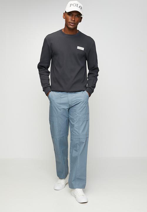 POLO - Thembeka Sport Long Sleeve Ribbed Sweat Top - Charcoal