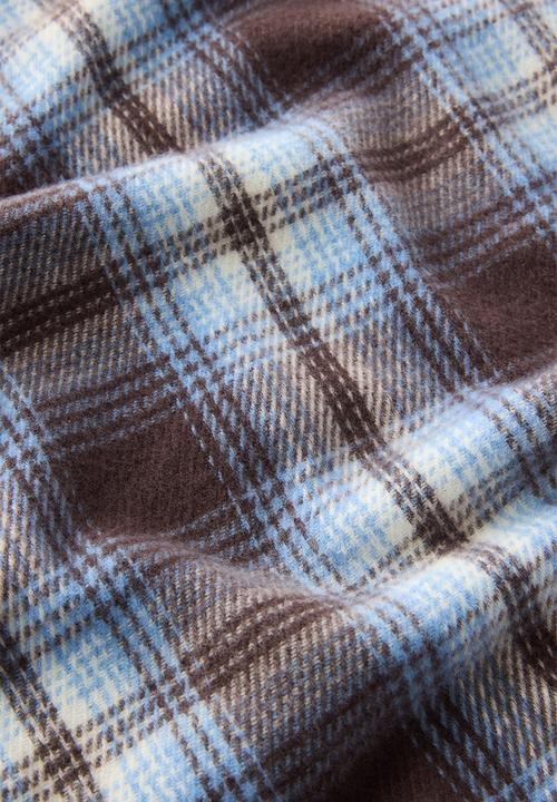 Rubi - Mid weight check scarf - cocoa bark/cosmic star