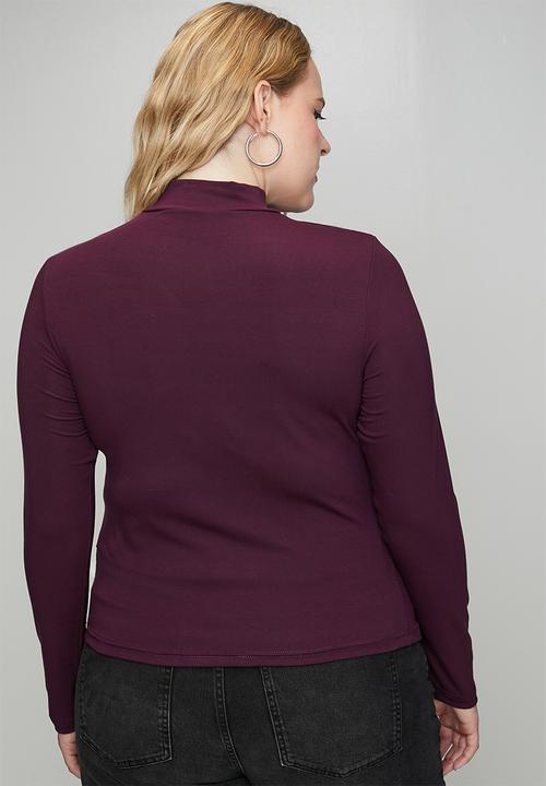 Me&B - Plus Luxe Poloneck Essential - Burgundy