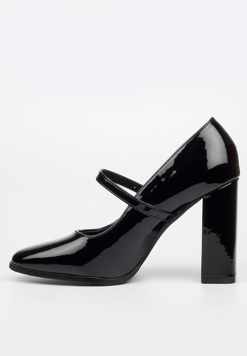 Miss Black - Shania 6 mary jane block heel - black