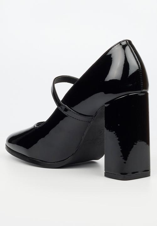 Miss Black - Shania 6 mary jane block heel - black