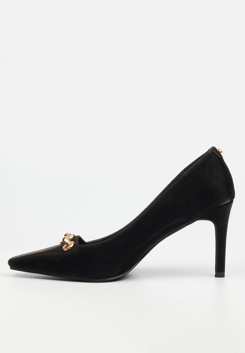 Miss Black - Tamara 2 gold chain heel - black