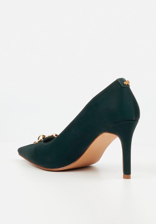 Miss Black - Tamara 2 gold chain heel - green