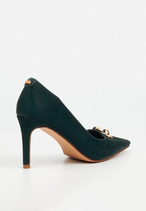 Miss Black - Tamara 2 gold chain heel - green