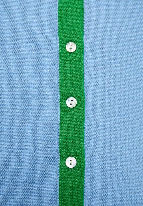 Me&B - Plus Lightweight Cardigan - Blue Colourblock