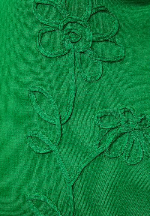 Me&B - Plus Cornelli Flower Sleeveless Vest - Green
