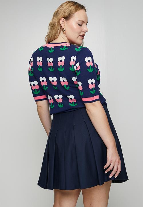 Me&B - Plus Ponti Mini Skirt - Ink