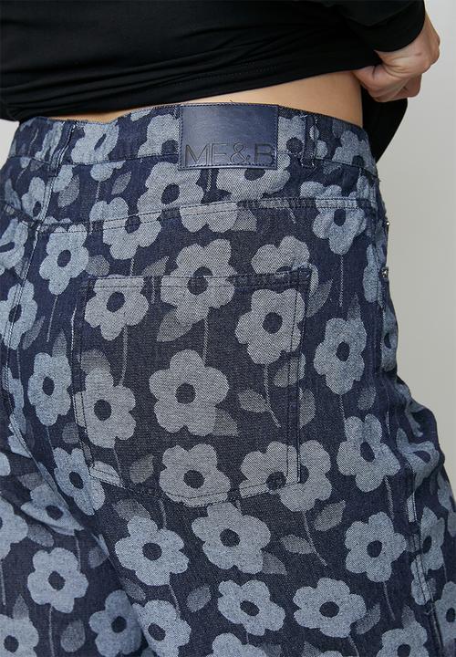 Me&B - Plus Roxy Wide Leg Jeans in Daisy Denim -  Dark Wash