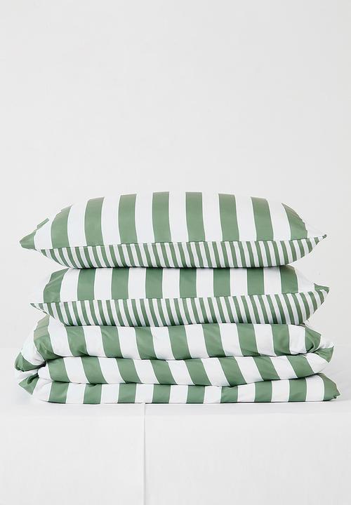 Stripe duvet cover - Sage