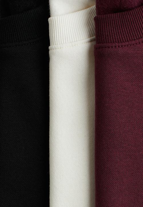 H&M - 3-Pack sweatshirts - plum purple & white