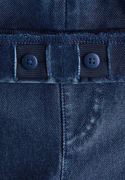 H&M - Wide denim-look trousers - dark denim blue/hearts