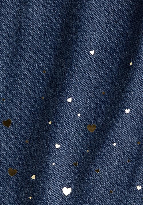 H&M - Wide denim-look trousers - dark denim blue/hearts