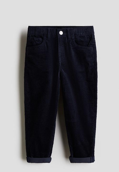 H&M - Cotton corduroy trousers - navy blue 
