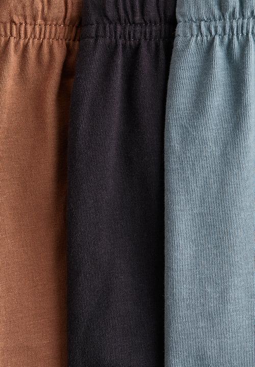 H&M - 3-Pack cotton shorts - light turquoise/brown