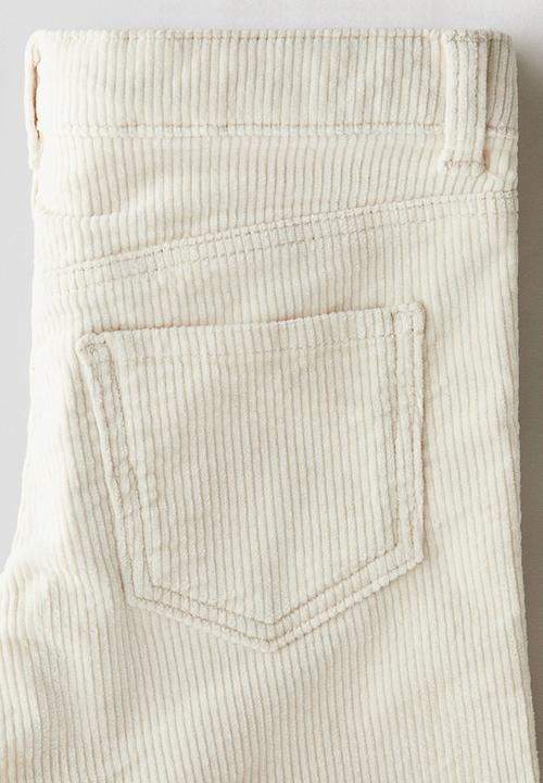 H&M - Wide cotton corduroy trousers - light beige