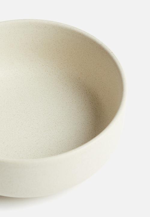 Reactive-glaze stoneware bowl - light beige 