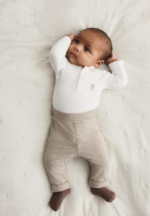H&M - 2 Piece cotton set - white/beige marl
