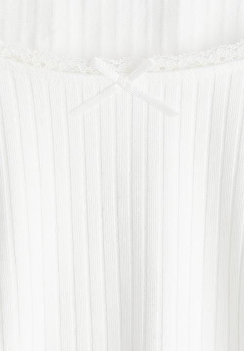 H&M - Ribbed jersey top - white