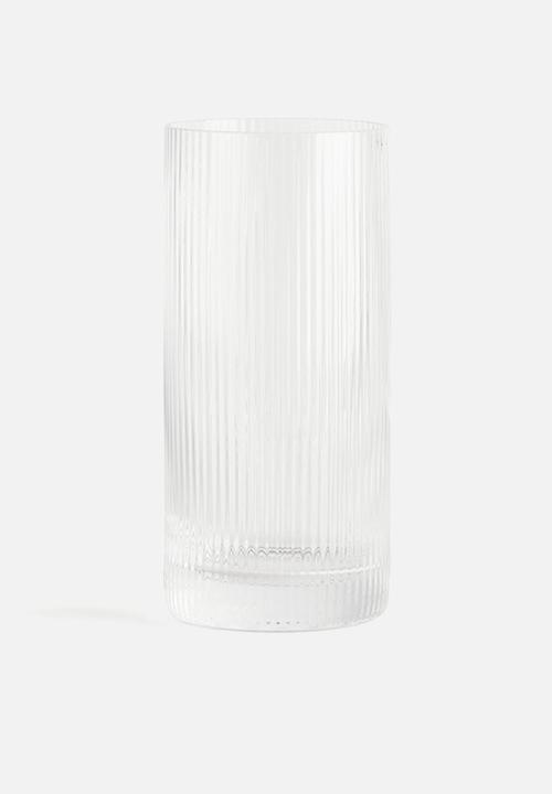Fluted highball glass - transparent
