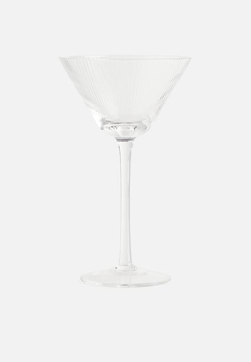 Fluted cocktail glass - transparent