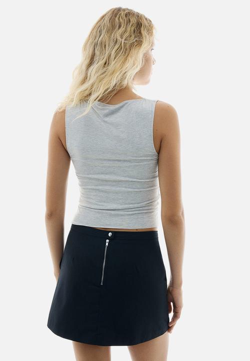 H&M - Draped jersey vest top - light grey marl