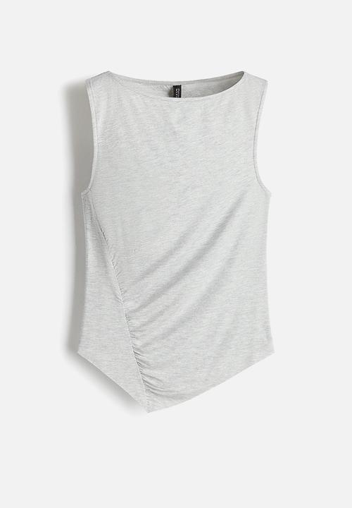 H&M - Draped jersey vest top - light grey marl