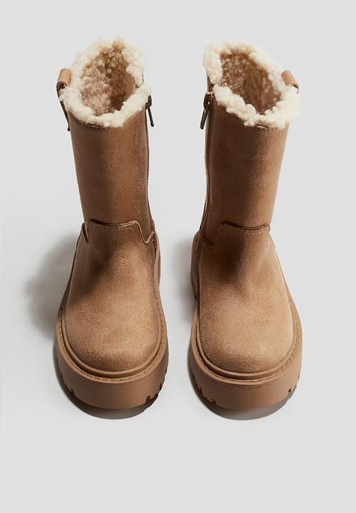 H&M - Warm-lined calf-high boots - beige