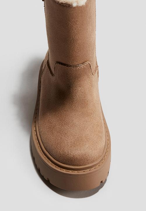 H&M - Warm-lined calf-high boots - beige