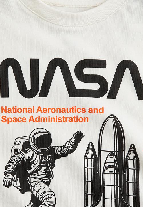 H&M - Motif-detail cotton T-shirt - white/nasa