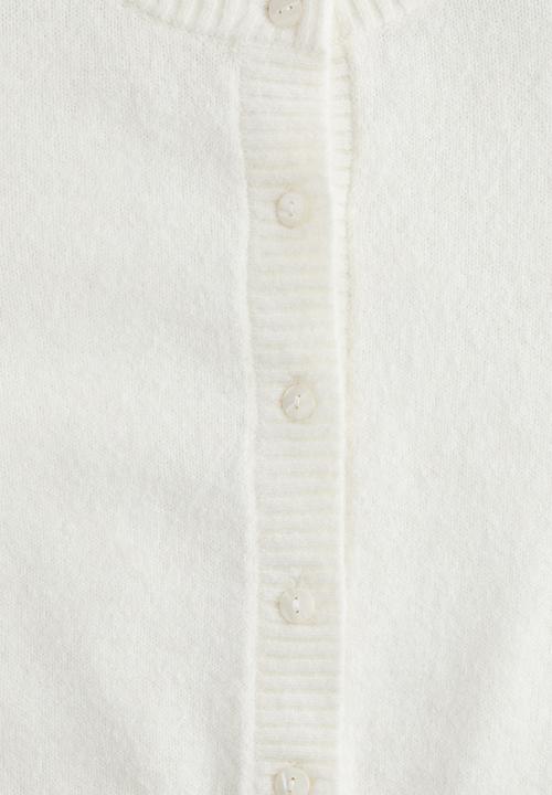 H&M - Short fine-knit cardigan - white