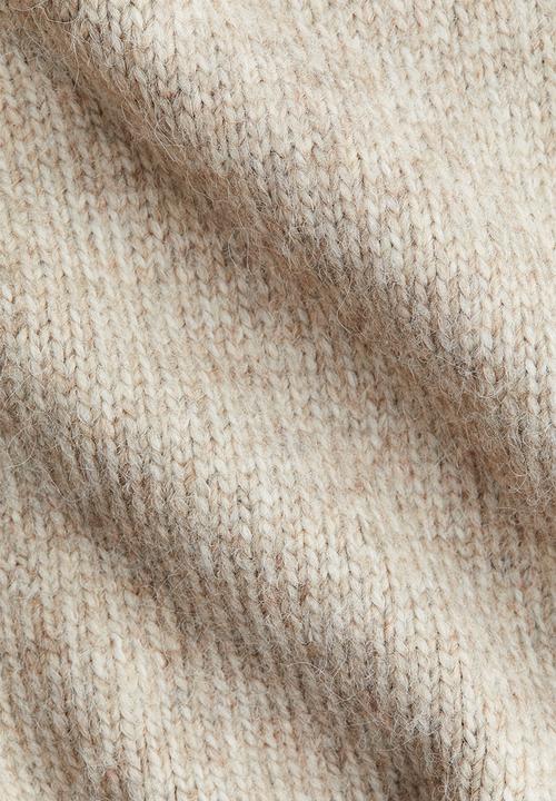 H&M - Jacquard-knit jumper - dusty beige/patterned