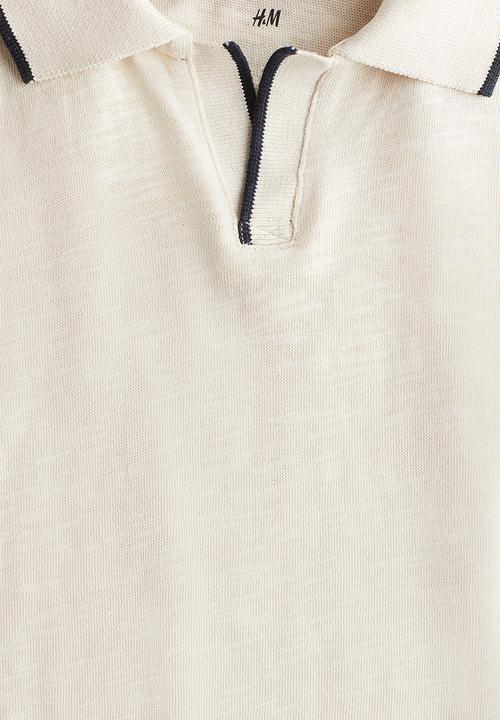 H&M - Cotton polo shirt - light beige marl