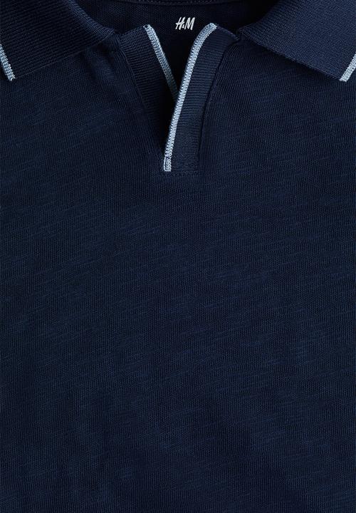 H&M - Cotton polo shirt - navy blue