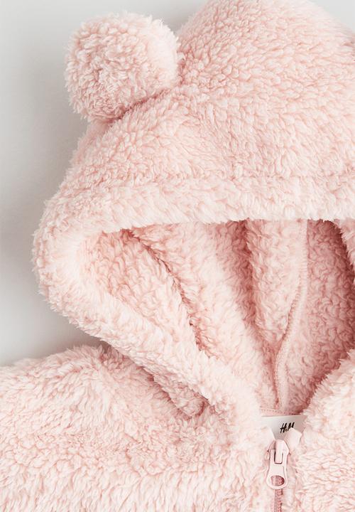 H&M - Teddy zip-through hoodie - pink
