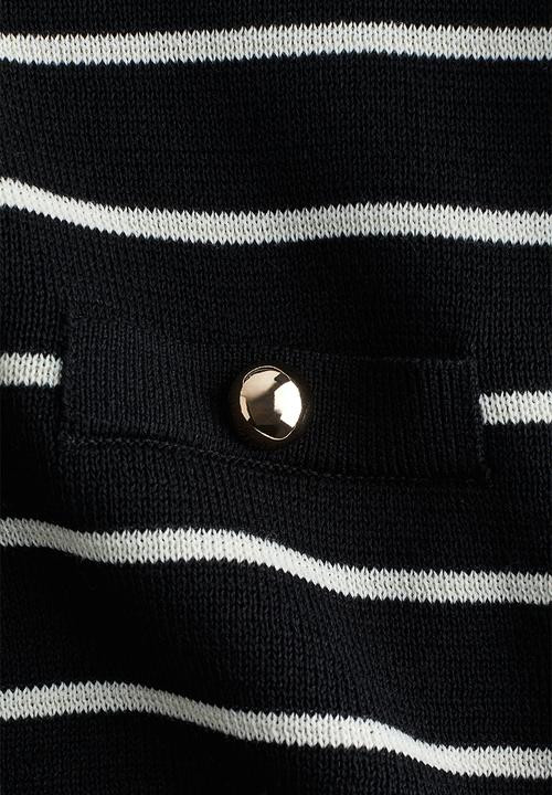 H&M - Fine-knit cardigan - black/striped