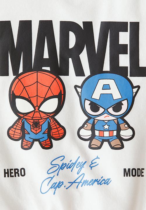 H&M - Printed sweatshirt - white/marvel comics