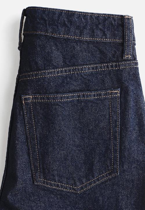 H&M - Mom slim fit high waist ankle jeans - dark denim blue