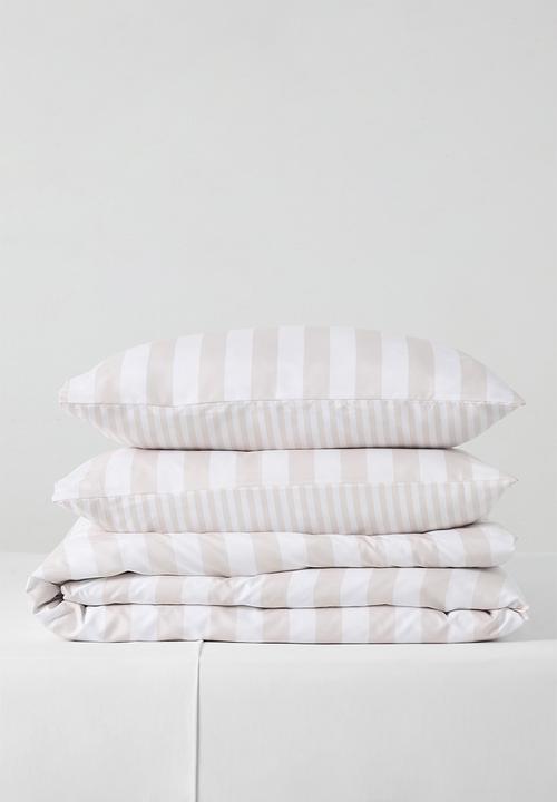 Stripe duvet cover - Stone