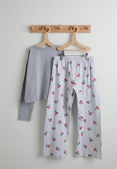 Pop Candy - Cherry print pj set - grey