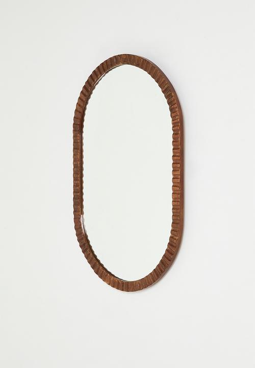Sixth Floor - Fluted Wooden Mirror - Natural