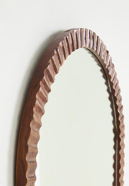 Sixth Floor - Fluted Wooden Mirror - Natural