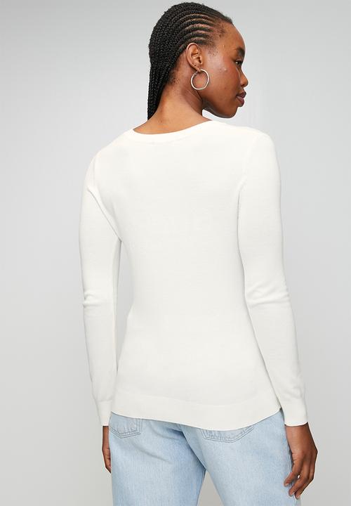 GUESS - Saylor Logo Sweater - Cream White
