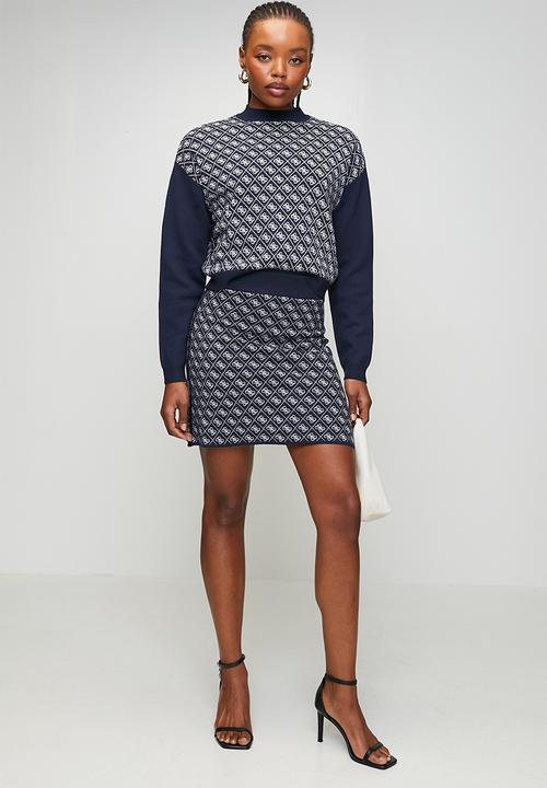 GUESS - Aubrey 4G Sweater - Blue And Cream