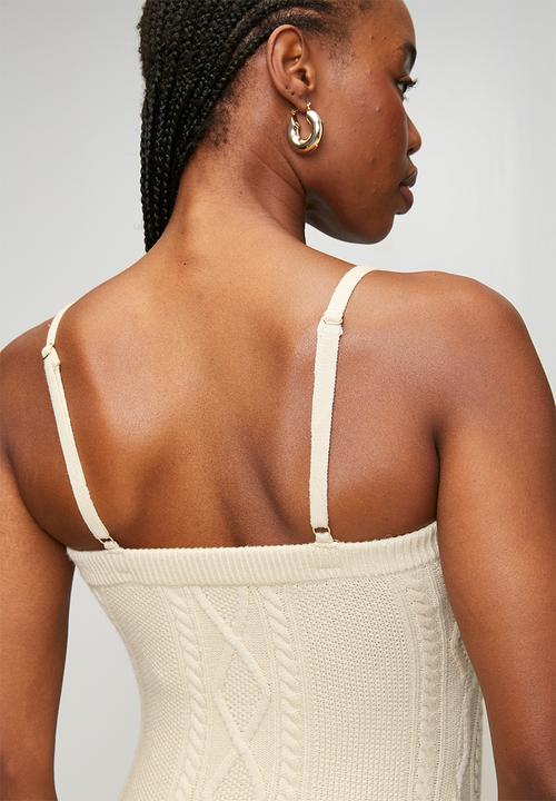 Daphne Twin-Set Cable-Knit Midi Dress