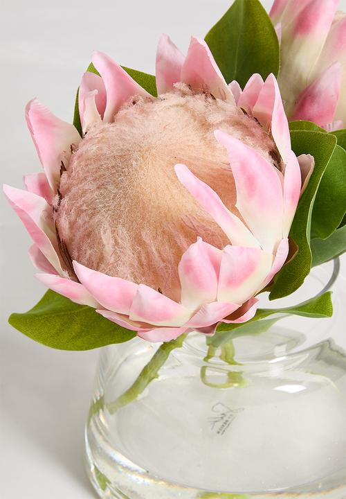 Silk By Design - Protea mauve in jar vase