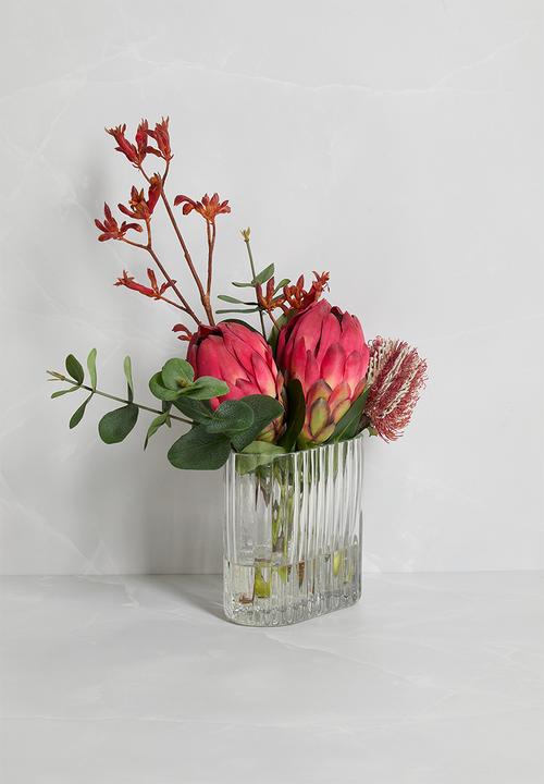 Silk By Design - Protea coral with foilage