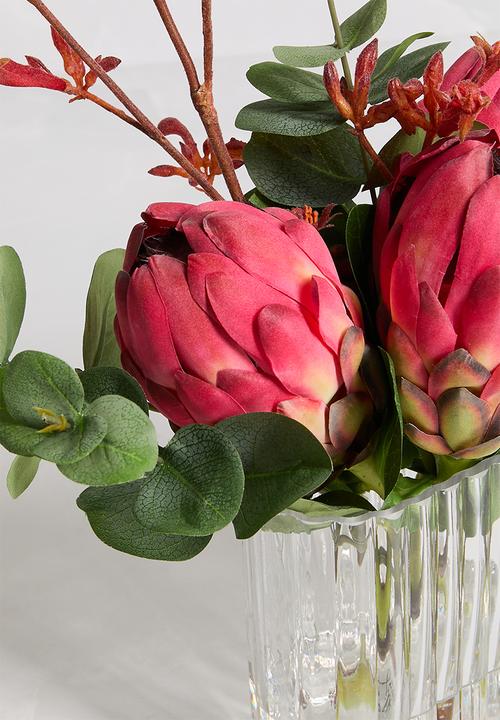 Silk By Design - Protea coral with foilage