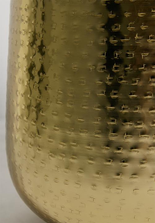 Sixth Floor - Hammered Metal Planter - Gold